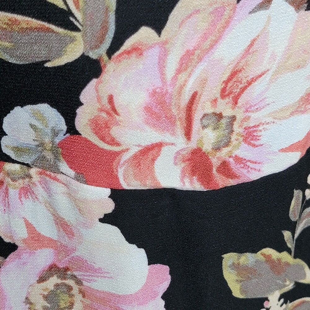 Xhilaration Mini Dress Juniors Medium Black Pink Floral Romantic Fairy Summer - Picture 3 of 8